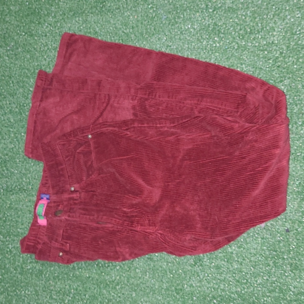Dark Red Corduroy Jeans